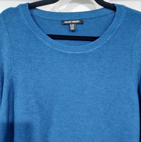 Hilary Radley Blue Crew Neckline Long Sleeve Sweater in Size XL - Picture 3 of 14